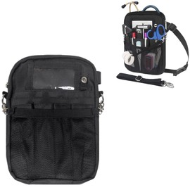 Aylashine Nurse Pouch, Waist Pouch, Multi-functional, For Doctors and Nurses Work, Nursing Care, Tool Bag, Multiple Pockets, Accessory Storage, 2 Ways to Wear, Belt & Strap Included, Black, M