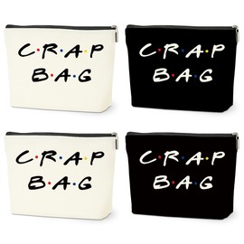 4 PCS Funny Gifts for Women Makeup Bag, Best Friend Birthday Gifts for Women, Funny Cosmetic Bags, Sister Christmas Graduation Friendship Gift for Daughter From Mom, Black White Travel Organizer