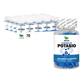 20 Frascos de Citrato de Potasio 100 Cápsulas C/U Premium Sabor N/a