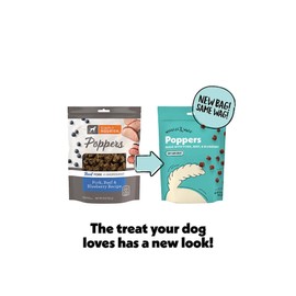 Wiggles & Wags Poppers Soft and Chewy Dog Treats, Pork, Beef & Blueberry, 8 OZ