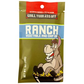 Vegetable and Chip Ranch Dip Mix by Grill Your As Off - Single Serve - All-Natural Blend for Snacking Bliss - Ideal Gift for Pit Masters - Veteran Owned Business - Made from Texas - 1 Oz