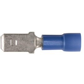 Main ST Collective 25 Pack Blue Nylon Male Spade Terminals | Fully Insulated 1/4" Tab Connectors for 16-14 Gauge Wires | Automotive Electrical Wiring, Car Trim Fasteners, Body Bolts