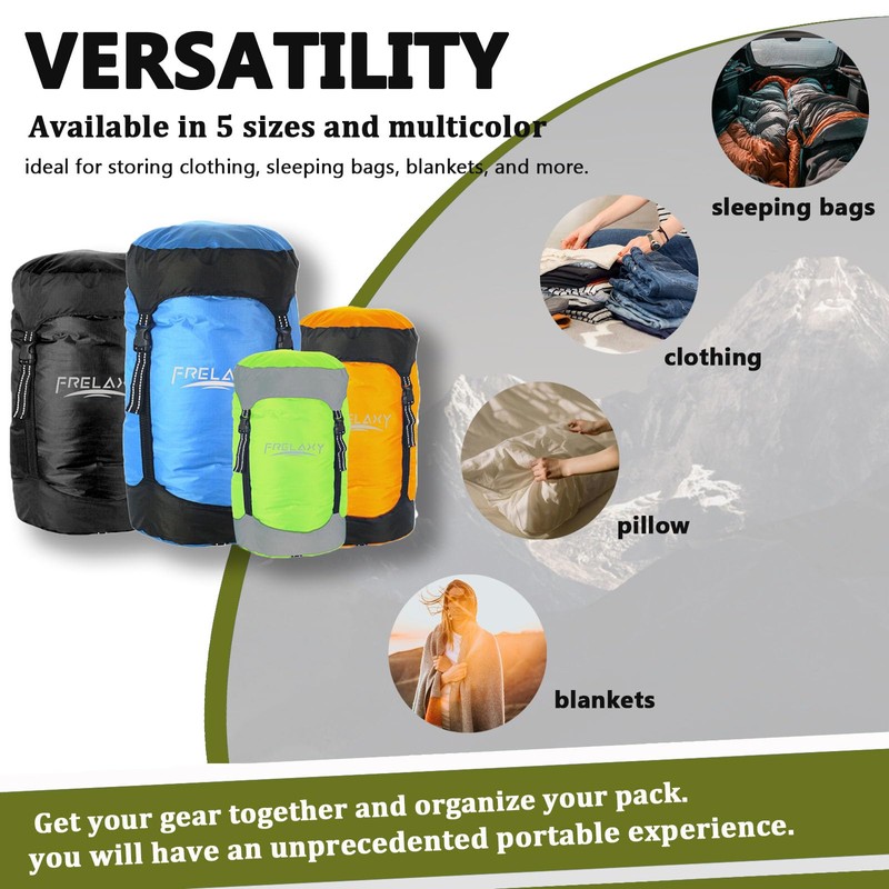Frelaxy Compression Sack, 40% More Storage! 11L/18L/30L/45L/52L Compression Stuff Sack,