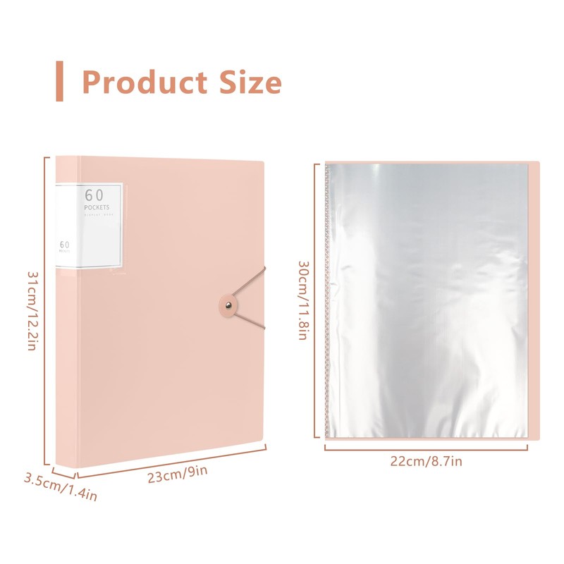MYHOGOOD A4 Display Folder, 60 Pockets Display Book Folders with