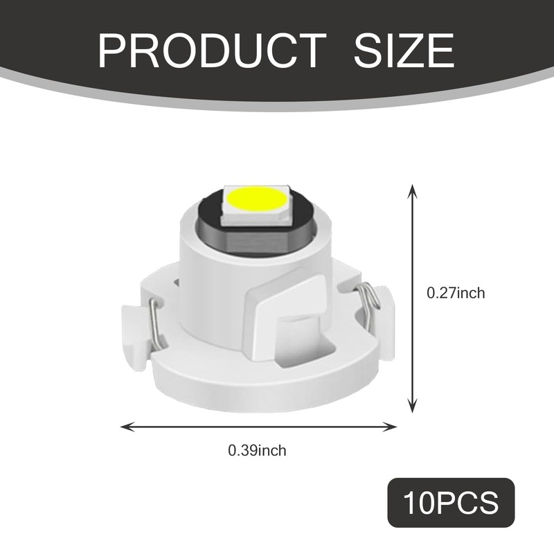 DYEKNEE 10 PCS Automotive T4.2 LED Dash Light, 0.39" x