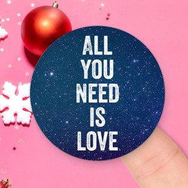 100pcs Words Quotes Round Stickers All You Need is Love Label Stickers Decals for Card Envelopes Seals Boxes Holiday Xmas Gifts Bags Packaging Party Supplies Decoration 3in