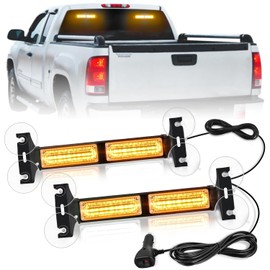 Nilight 40LED Amber Emergency Strobe Traffic Advisor Light Bar with Suction Cups Dash Safety Warning Hazard Flashing Lights Interior Front/Rear Windshield for Trucks Construction Vehicles