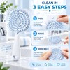 Bear-Shaped Self Cleaning Hair Brush, Curved Vented Design, Blue