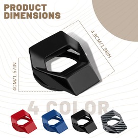 Wedcool Universal Engine Start/Stop Button Cover, Push Start Button Cover, Zinc Alloy Car Power Control Trim, Car Push to Start Button Ignition Cover for Civic CRV CHR Challenger D-odge (Black)