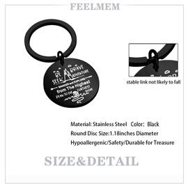 FEELMEM Adventurist Gifts Be Brave Seek Adventure Keychain Traveling Keyring Outdoor Lovers Mountains Gift for Wanderlust/Backpacker(black)