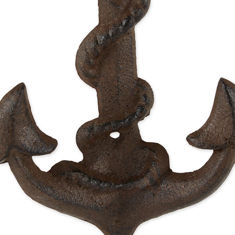 DII Cast Iron Collection Decorative Wall Hook Set, Anchor/Rope, 2