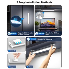 Brightever Under Cabinet Lighting, LED Battery Operated Rechargeable Motion Sensor Night Lights Indoor, 2200mAh Magnetic Wireless Closet Lights, 6500K Dimmable Under Counter Lights for Kitchen, Stair, 3 Packs