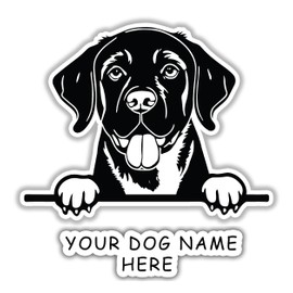 Customize Pet Sticker Decal With Your Dog Name | Custom Drawn Pet Decals For Your Car, Truck, SUV, Window, Laptop, Water Bottles, Phones And Wall 5 Inch (labrador retriever 2)