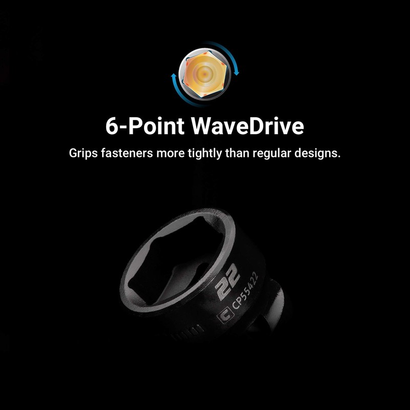 Capri Tools 24 mm Stubby Impact Socket, 1/2 in. Drive,