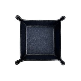 FrasiBags Leather Pocket Empty - Square Leather Tray Organiser - Key Tray Organiser (Blue)