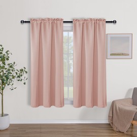 Hiasan Thermal Insulated Blackout Curtains 54 Inches Long, Rod Pocket Sun Blocking Room Darkening Curtains 2 Panels for Living Room, 42 Inches Wide, Rouge