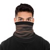 Rockjock mens neck warmer, scarf, hat, hood, snood - reversible-BEIGESTRIPE
