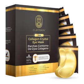 CLEOSKIN Parches de Ojos 24K Colgeno  Reduce Ojeras, Bolsas e Hinchazn  Hidratantes para Contorno de Ojos  Pack 25 Tratamientos  Ideal como Regalo... 