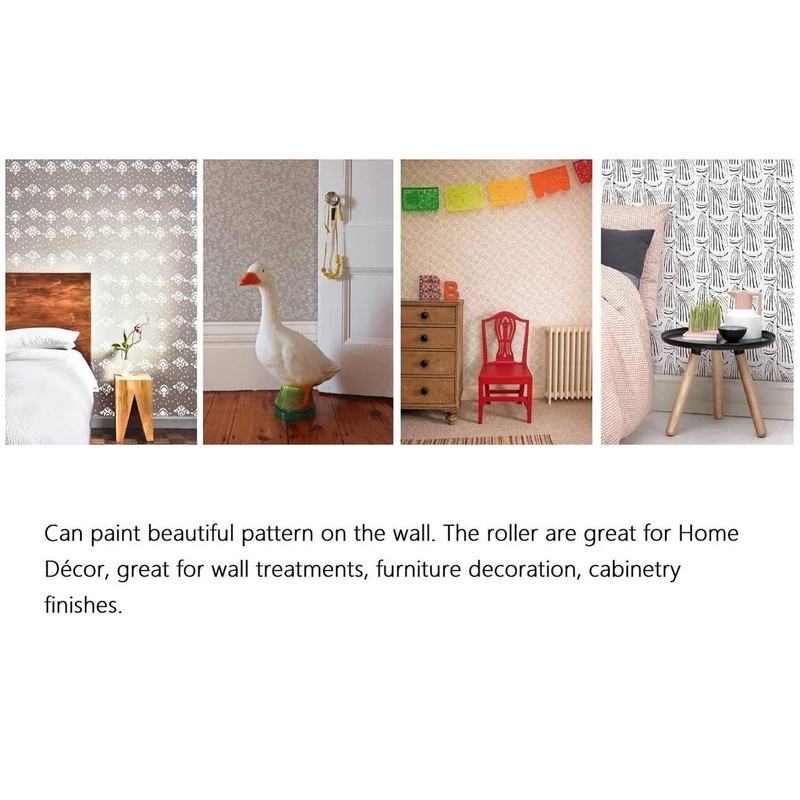 BUUEERR 5" Pattern Paint Roller Brush Sleeve Texture Stencil Wall