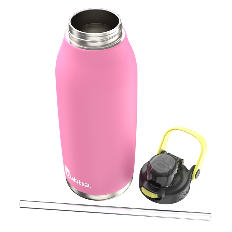 Bubba Radiant Stainless-Steel Pop-Up Straw, 40oz Water Bottle, Medium, Rubberized