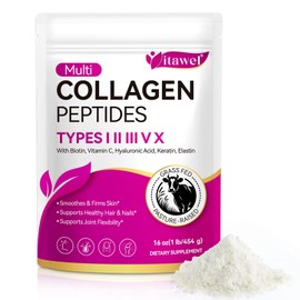 Maaoun Collagen Peptides Powder, Multi Type I II III V X with Hyaluronic Acid, Biotin & Vitamin C, Unflavored Hydrolyzed Protein, Collagen for Women, Men, Keto & Paleo Friendly, Unflavored, 16 oz