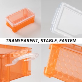 testyu 12 PCS Small Storage Containers with Lids, 4.3" X 2.3" X 1.5" Stackable Small Plastic Box, Colorful Mini Plastic Storage Box for Jewelry Beads Small Crafts Items Accessories