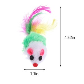 falllea 20 Stück pelzige Kätzchen Mäuse Katze Spielzeug Maus Rassel Mäuse Spielzeug Katze Catcher Haustier Spielzeug mit Federschwänzen für Katzen Spaß Spielen