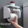 Self Adhesive Toilet Paper Holder with Shelf, Waterproof Toilet Paper