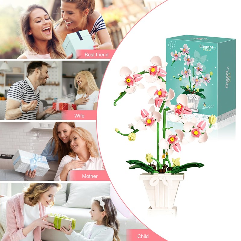 Darryy Orchid Building Blocks, Flower Building Blocks Set (A)