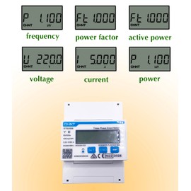 CHINT Three-Phase Rail DIN Electricity Meter with MID Certificate, for Electricity Bill, Solar Systems PV System, Electric Vehicle Charger, 3x220-380V 3x240-415V 0.25-5(80) A 50/60hz