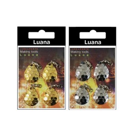 Luana® Fishing Colorado Blades Hammered Silver & Gold Set/Handcraft Metal Jig Spinner Frog Hard Soft Lure Modified Colorado Blades Total 8 Pieces