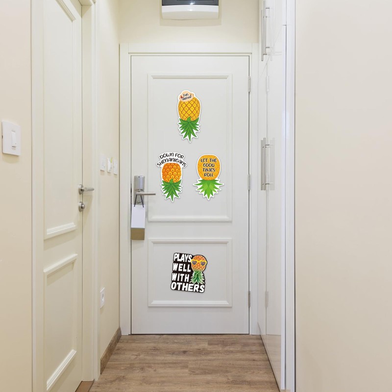 4 Pcs Upside Down Pineapple Magnet - Pineapple Decor Magnetic