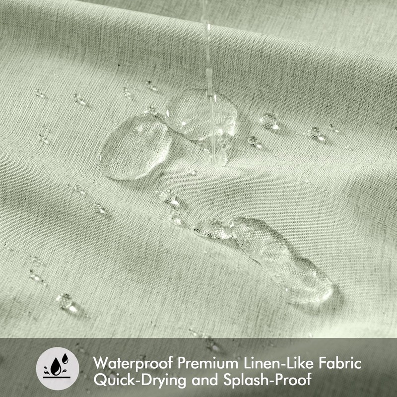 ANRODUO Extra Long Fabric Shower Curtain, 108 Inch Long Linen
