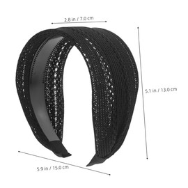 Ipetboom 2pcs Wide Headbands for Women Non-slip Breathable Hair Band with Lace Hoop Face Washing Hair Accessories