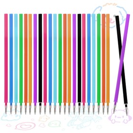 Erasable Refills Pack of 24 Colourful - Refills 0.7 mm Compatible with Legami Gel Pens - 8 Colours of 3 Pieces - Length 13 cm - Coloured Leads Set for School Office Gift