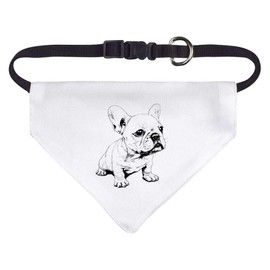 Small 'French Bulldog Puppy Sitting' Dog/Cat/Pet Bandana (PD00054713)