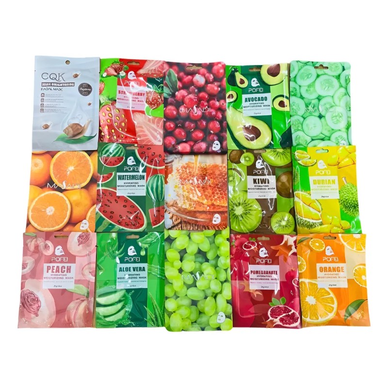 Lote De 100 Mascarillas Faciales Coreanas Hidratantes Mixta