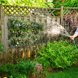 Worth Garden 36 Pockets Self Watering Vertical Planters Indoor Outdoor Living Wall Mounted - 9' Automatic Dripping Irrigation System Hose Kit Stackable Plastic Pot Herb Plants Home Balcony Decoration