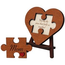 Gift for Mom Birthday Unique - Engraved Mothers Day Gift Idea from Daughter Son, Wooden Mom Puzzle Piece Gift Sign, You are the Piece that Holds Us Together, Mother Day Plaque from Kids, Children
