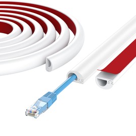 78" Cord Hider Wall, Self Adhesive Silicone Cord Covers for Wires On Wall, Cord Hider for Wall Mount TV, Flexible Cable Cover Raceway Kit for 1 Wire, White (0.59" W x 0.39" H)