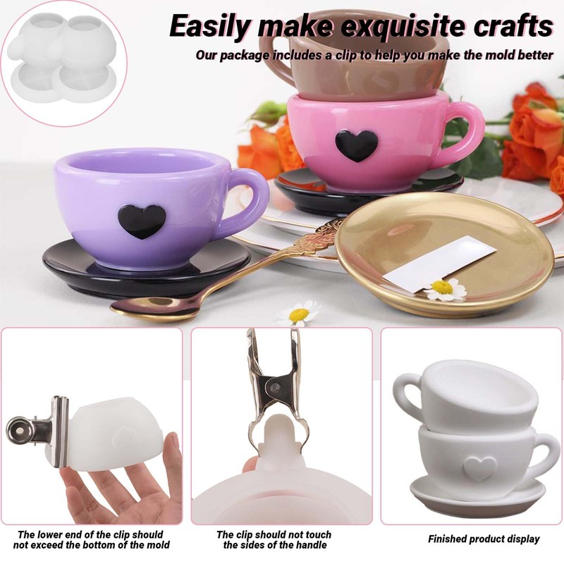 Silicone Molds for Resin, 4PCS Silicone Mould Cups and Resin