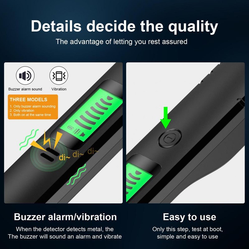 Metal Detector High Sensitivity LCD Display Sound Vibration Alarm 360