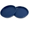 Plant Saucer Blue Ceramic Deep Pot Tray 2 Pack 3.5-4