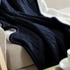 NTBAY Cable Knitted Sherpa Twin Blanket, All Seasons Collection Super