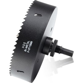 6 1/8 inch Hole Saw Drill Bit for Metal and Wood, M42 Bi-Metal Hole Cutter with 1.5” Cutting Depth for Drywall, Ceiling, Aluminium Alloy, Sheet Iron and Steel Frame