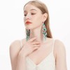 Luluping Long Beaded Tassel Earrings - Big Bohemian Statement Native