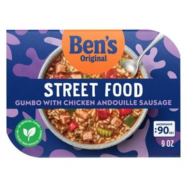 BEN'S ORIGINAL Street Food Gumbo with Chicken Andouille Sausage, Prepared Entrée, Microwave in 90 Seconds, 9 oz​ (Pack of 6)