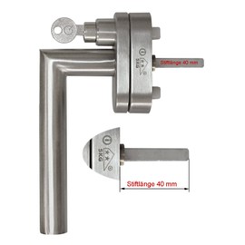 Stainless Steel Window Handle FG 13 Pin Length 40 mm Lockable SKG2 Grid Olive