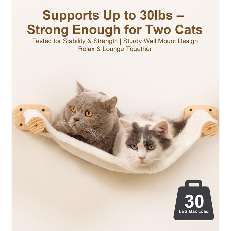 Cat Wall Hammock Set of 3, Wall Shelves with 1