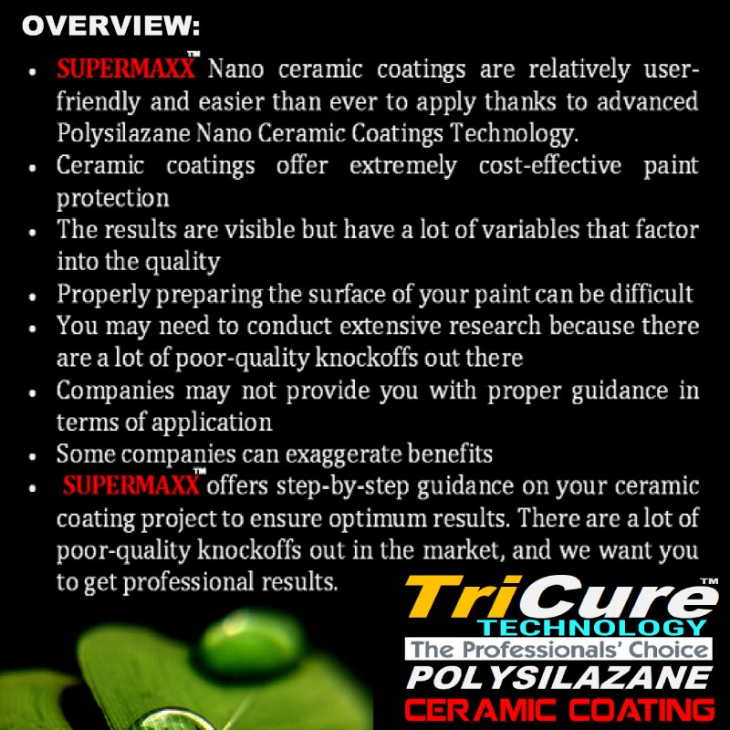 SUPERMAXX CERAMIC PRO GRADE CAR COATING "ADVANCED XTREME NANO 9H